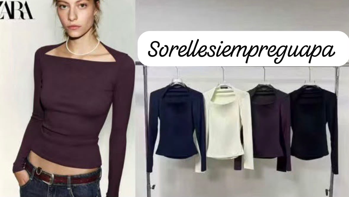 Blusa cuello barco licra fría