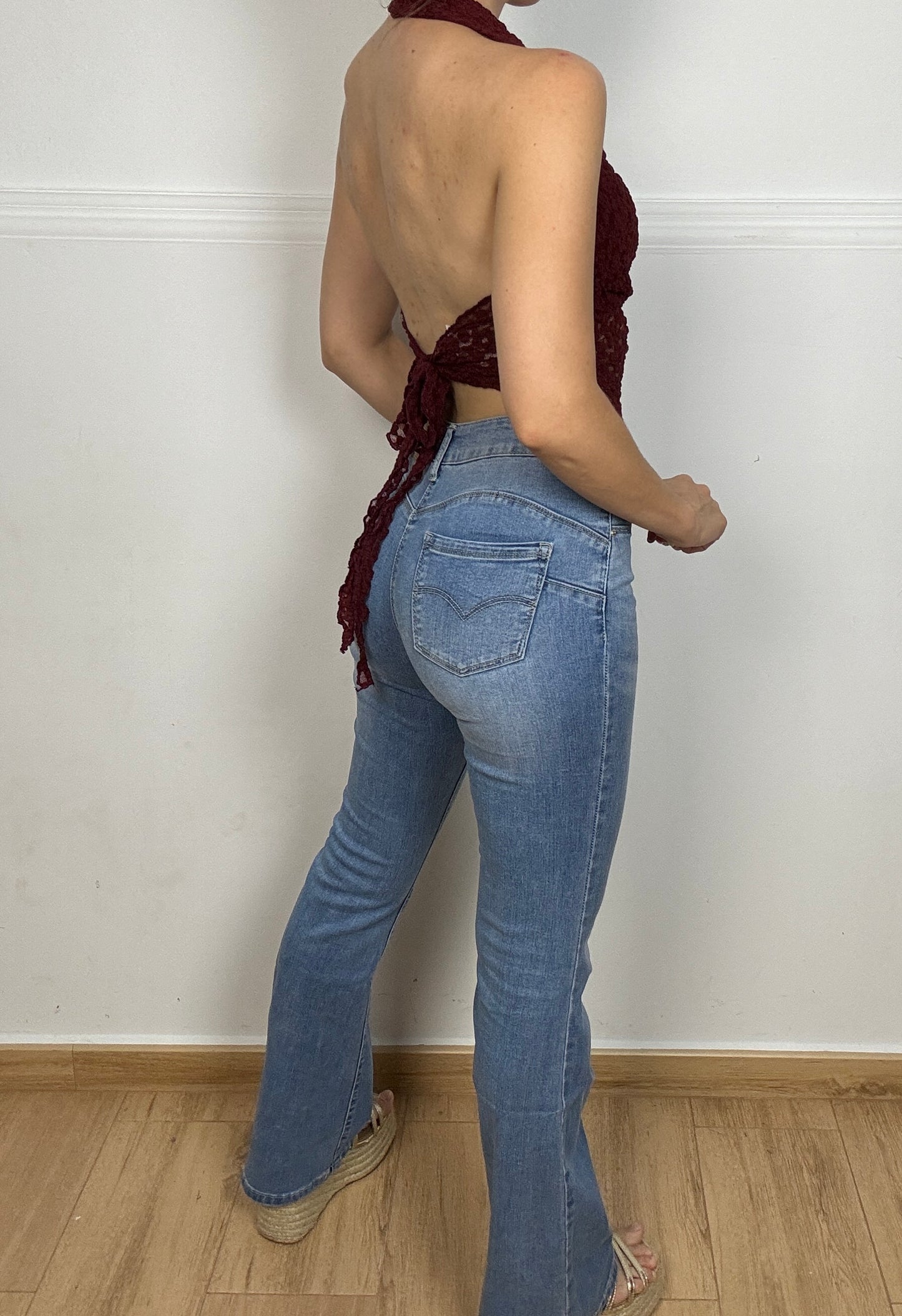 TOP BURDEOS ENCAJE