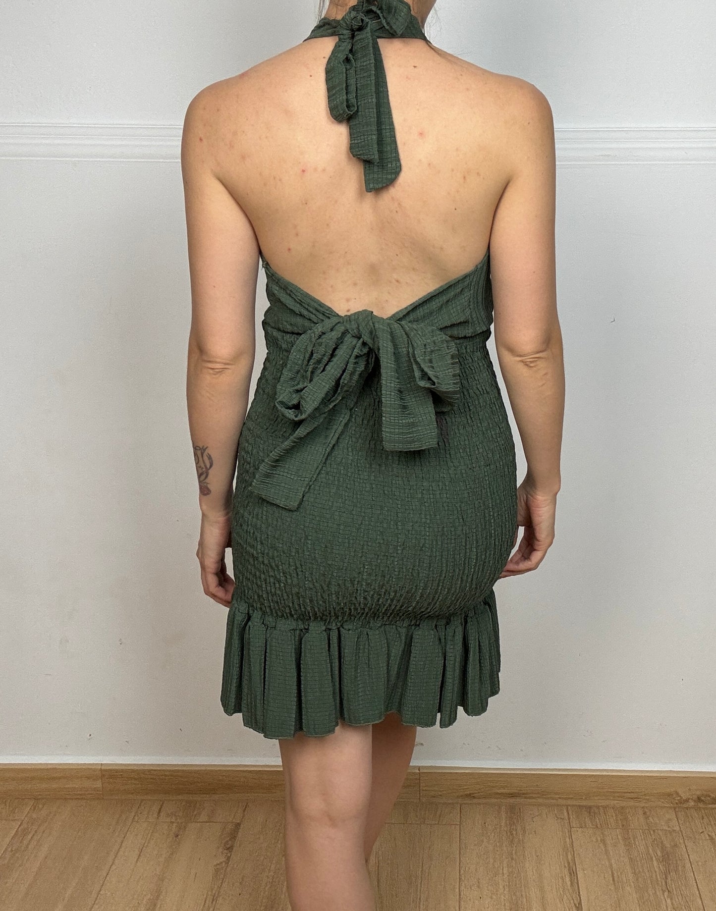 VESTIDO DESIRÉ VERDE FRUNCIDO