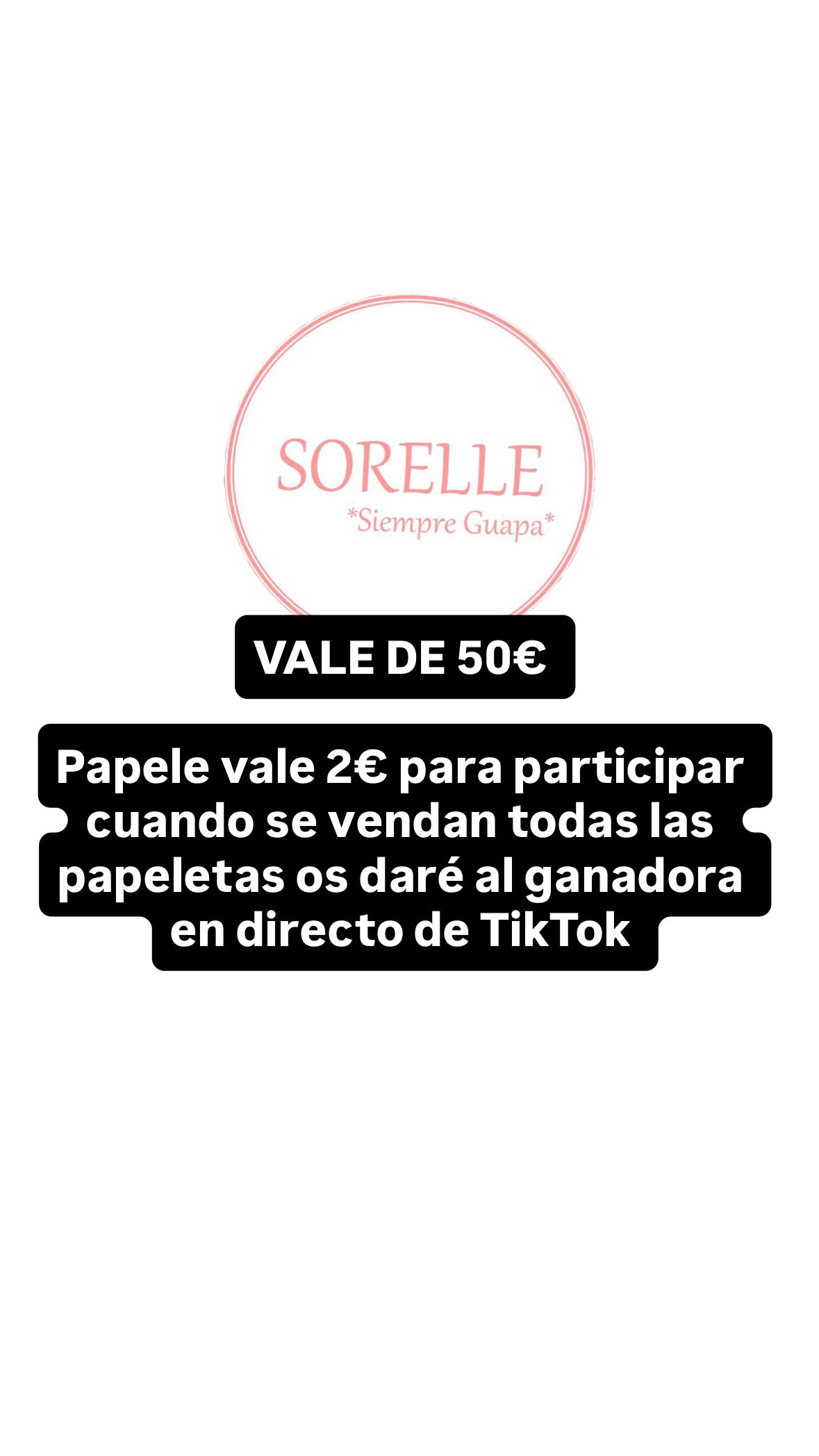 VALE DE 50€ (cuanto más participes más posibilidades de ganar tienes )