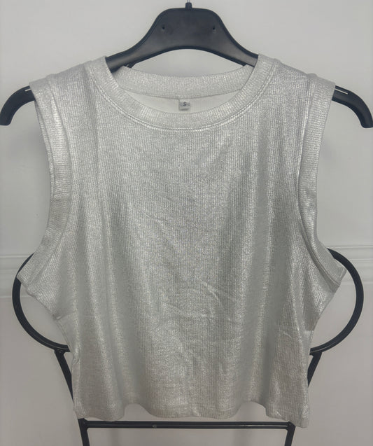 BLUSA METALIZADA BLANCA