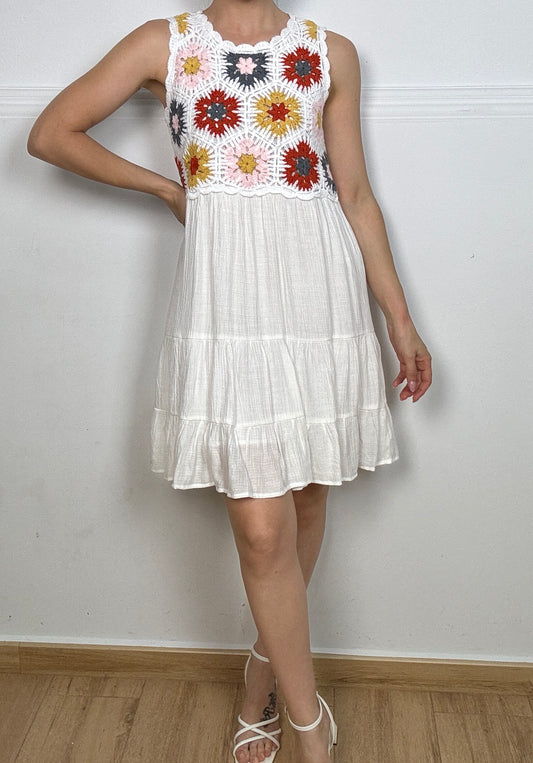 VESTIDO CROCHET BLANCO