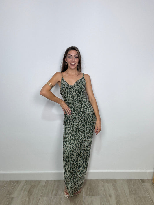 VESTIDO LEOPARDO VERDE