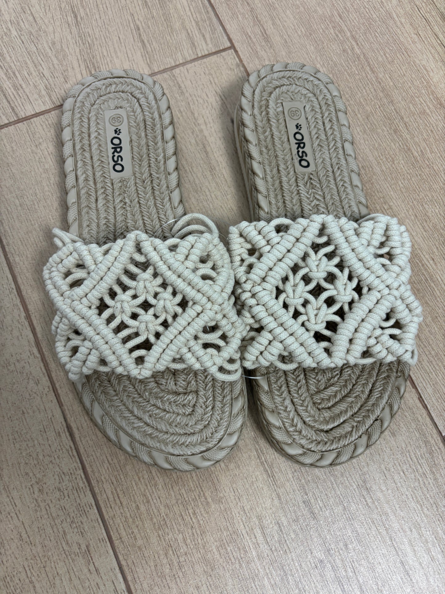CHANCLA CROCHET BEIGE ¡super precio!