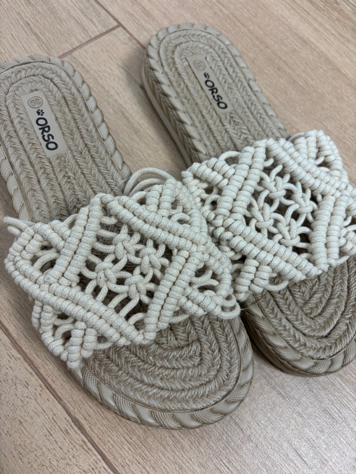 CHANCLA CROCHET BEIGE ¡super precio!