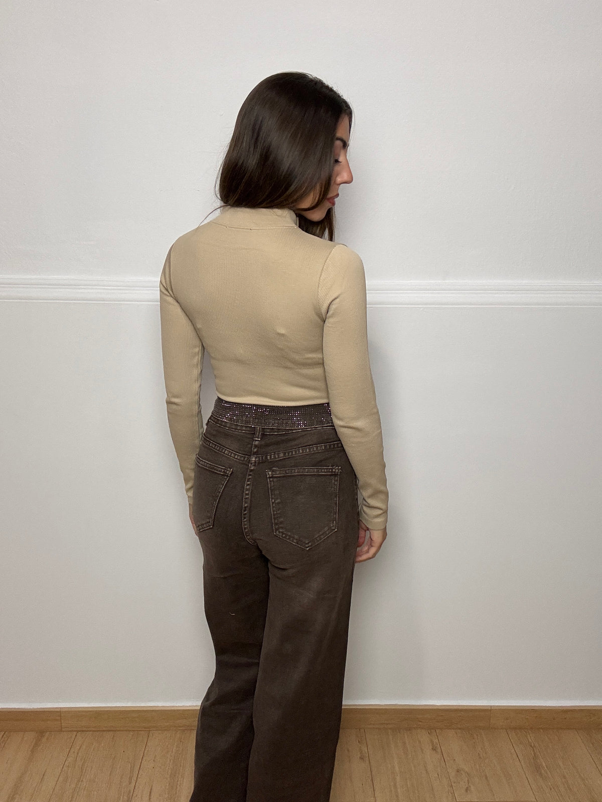 PANTALÓN BRILLO CINTURA (marrón)