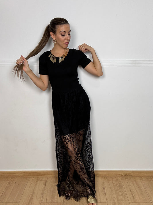 VESTIDO ENCAJE NEGRO