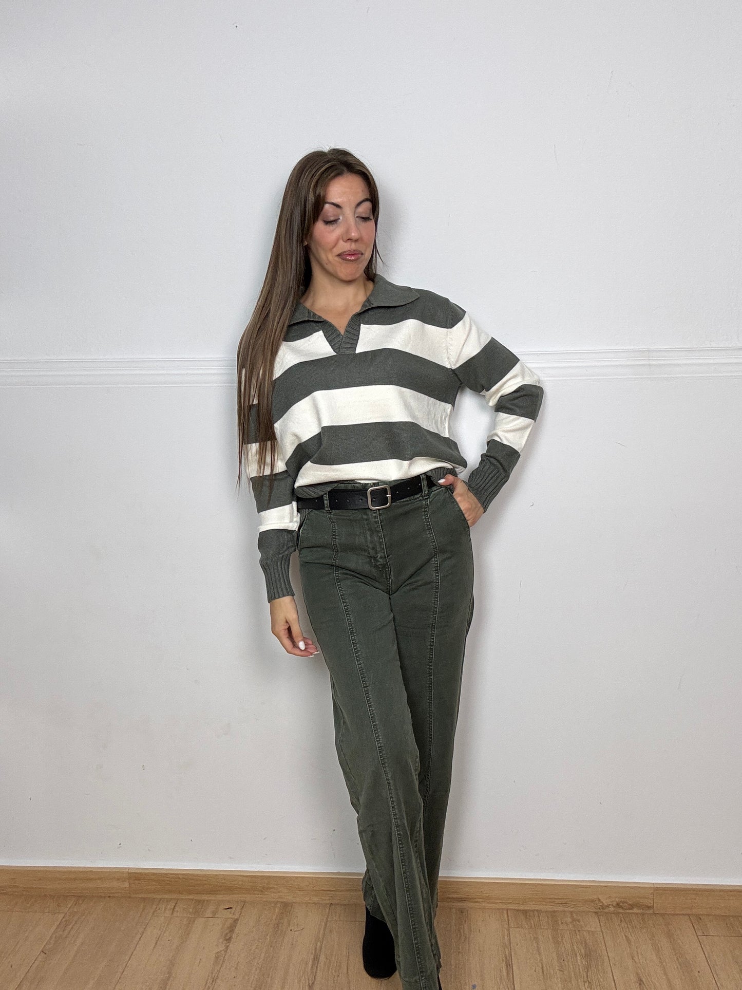 PANTALÓN ASARA VERDE KAKI (cinturón de regalo)