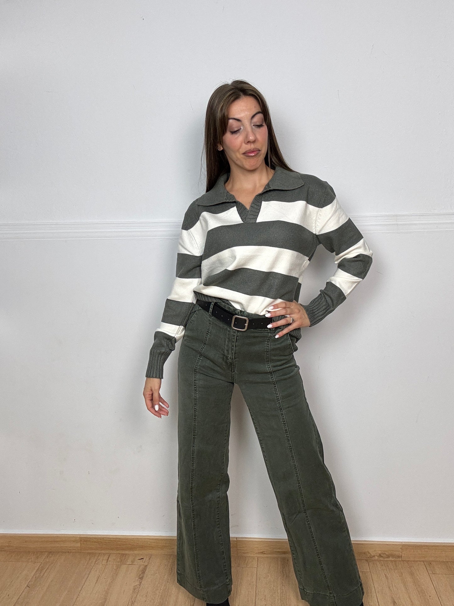 PANTALÓN ASARA VERDE KAKI (cinturón de regalo)