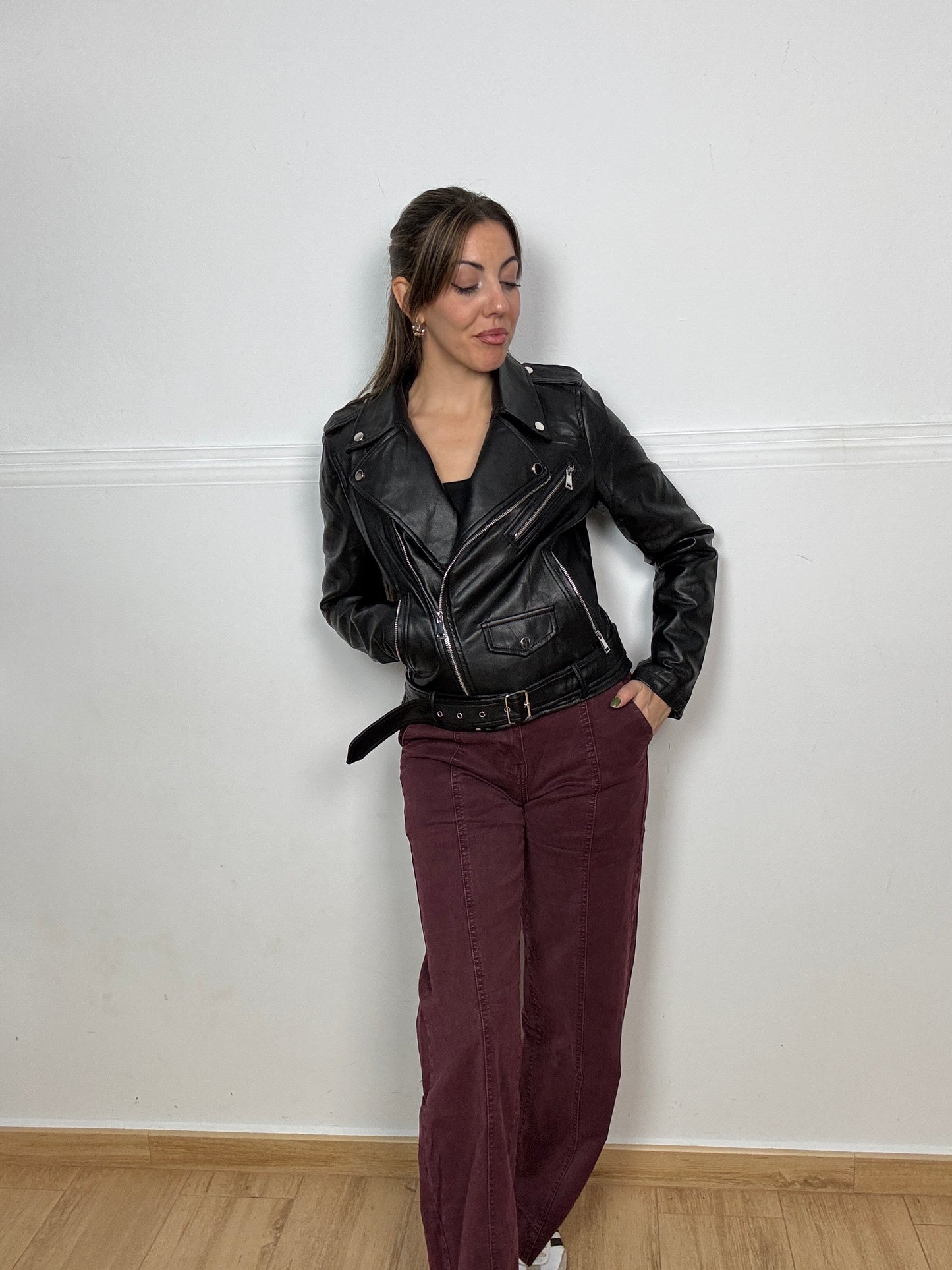 CHAQUETA POLIPIEL NEGRA